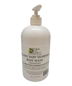 Organic Baby Shampoo and Body Wash Unscented 16 oz (473 ml)